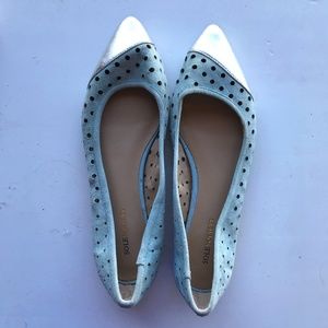Sole Society Madyson baby blue perforated suede silver toe ballet flat size 9